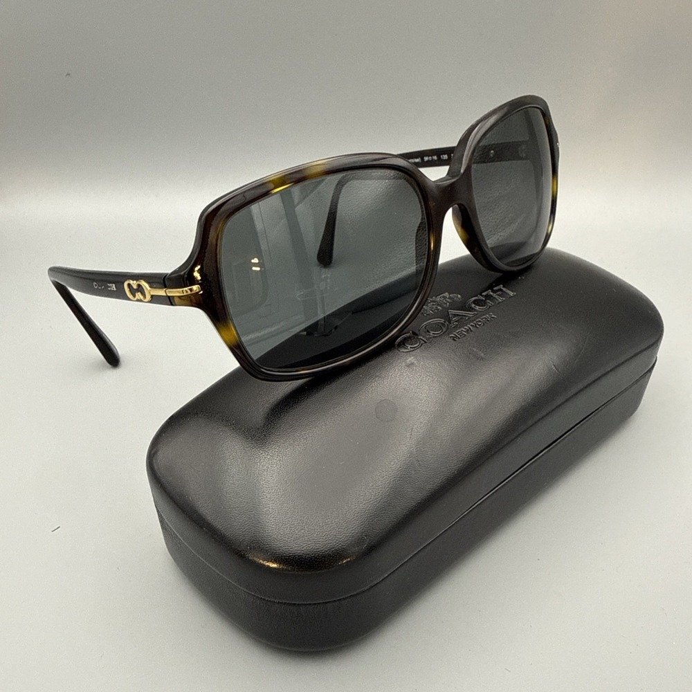 Coach Sunglasses Authentic HC 8116 500113 L087 Blair Dark Tortoise Brown & Case
